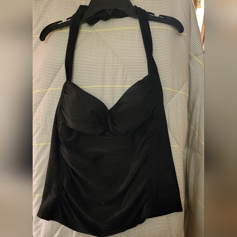 White Stag Black Bathing Suit Top Large (12-14) Brand New